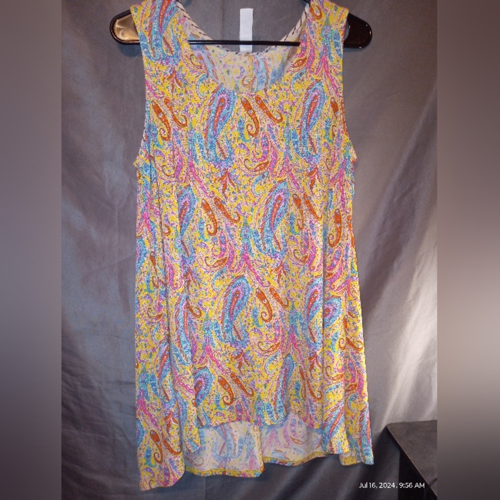 Alison Grace yellow Paisley multicolored sleeveless mini dress